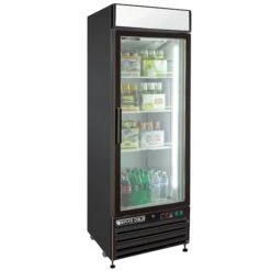 Refrigerator 23 Cu.ft., Single Door, Comm. Merchandiser, Black/Glass