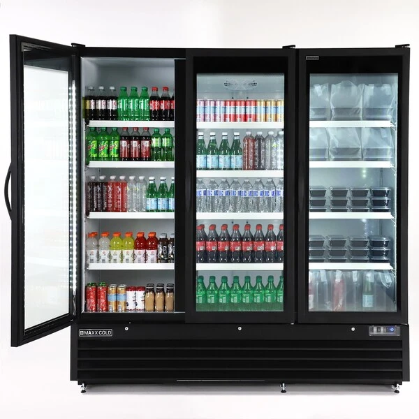 Triple Glass Door Merchandiser Refrigerator, Large, 81 In.W, 73 Cu. Ft., In Black 5 Triple Glass Door Merchandiser Refrigerator, Large, 81 In.W, 73 Cu. Ft., In Black - Image 5