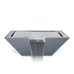30 Square Maya Water Bowl - Powder Coated Metal - Gray -