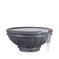 24 Round Roma Water Bowl - GFRC Concrete - Gray -