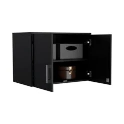 Storage Cabinet, Wall Cabinet, Three Interior Shelves, Double Door, Black -Zoro Tools Shop Tuhome20Furniture20LLC WCN6775xx4xx2f952e