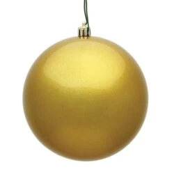 Gold Candy UV Drilled Ball Ornament, 6 In., 4PK