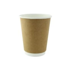 10 Oz Double Wall Kraft Compostable Paper Cups, 3.5 X 3.7 In.