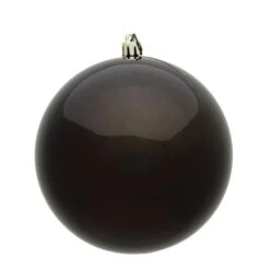 4 In. Gunmetal Shiny UV Treated Christmas Ornament Ball, 6PK