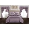 20 Piece Comforter Set, Plum - King, 20PK
