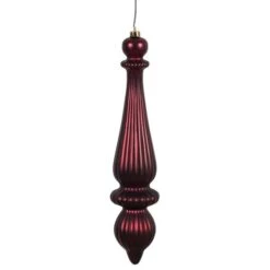 14 In. Fuchsia Matte Finial Drop UV Dril Ornament, 2PK