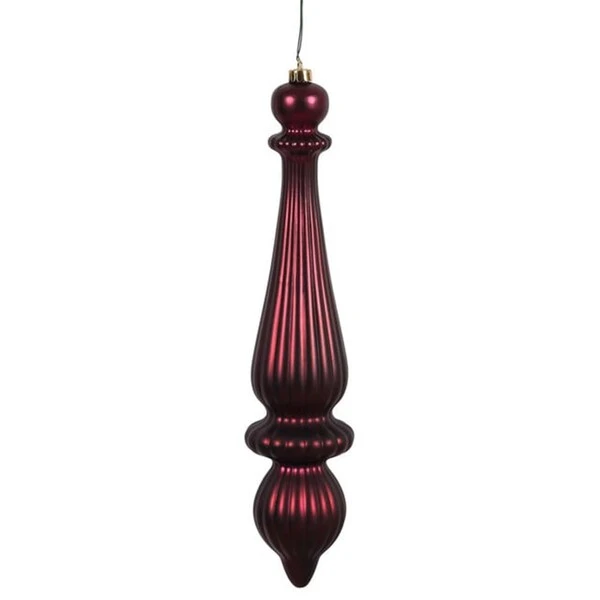 14 In. Fuchsia Matte Finial Drop UV Dril Ornament, 2PK 1 14 In. Fuchsia Matte Finial Drop UV Dril Ornament, 2PK