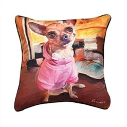 Paws And Whiskers Chihuahua Bella Printed Pillow 18 X 18 In.