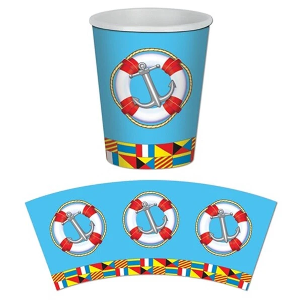 Nautical Beverage Cups, 12PK 1 Nautical Beverage Cups, 12PK