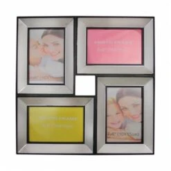 13.75 In. Black Trimmed Glass Encased Photo Picture Frame Collage Wall Decoration