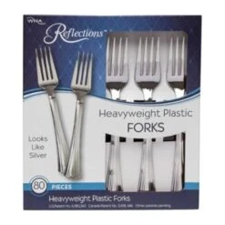 Comet 61080 PEC Silver Reflections Heavy Weight Plastic Fork, 800PK