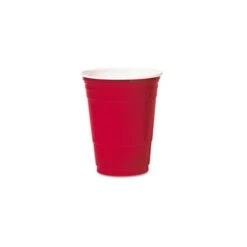 16 Oz Plastic Party Cold Cups, Red, 50PK