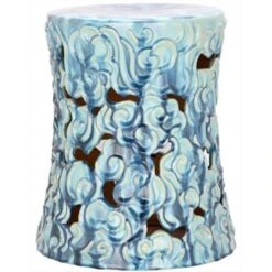 Safavieh Ceramic Ocean Cloud Garden Stool - Blue