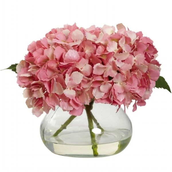 Blooming Hydrangea With Vase - Pink, 1356PK 1 Blooming Hydrangea With Vase - Pink, 1356PK