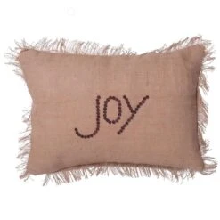 14 X 20 In. Tan Holiday Words Joy Pillow