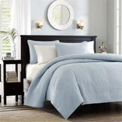 Quebec Coverlet Mini Set, Blue - Full-Queen