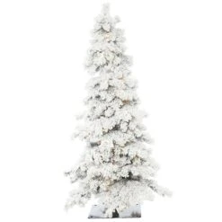 5 Ft. X 31 In. Flocked White On Green Spruce Christmas Tree With 250 Warm White Dura LED Light