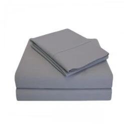300 Full Sheet Set- Percale Solid Patterned - Grey