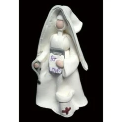 Roman Claydough Catholic Nun Nurse Figurines Thank You Gifts, Set Of 4