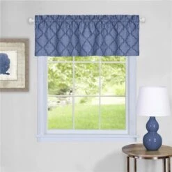 Achim COVL14BL12 58 X 14 In. Colby Window Curtain Valance; Blue
