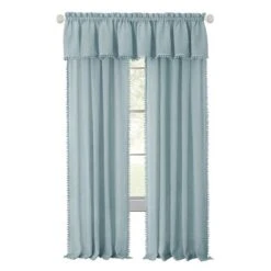 Achim WAPN84AQ06 52 X 84 In. Wallace Rod Pocket Window Curtain Panel; Aqua