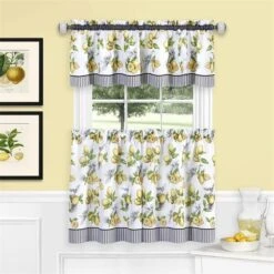 Achim 58 X 36 In. Lemon Drop Tier & Valance Window Curtain Set - Yellow