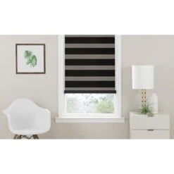 Achim 43 X 72 In. Cordless Celestial Room Darkening Double Layered Shade - Black