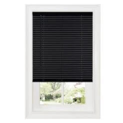 29 X 64 In. GII Deluxe Sundown Cordless Room Darkening Vinyl Mini Blind With 1 In. Slats, Black