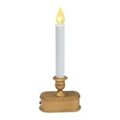 No Scent Brushed Gold Auto Sensor Candle, 9 In.