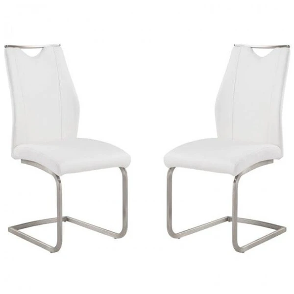 ArmenArtFurniture LCBRSIWH Bravo Contemporary Side Chair In White And Stainless Steel 1 ArmenArtFurniture LCBRSIWH Bravo Contemporary Side Chair In White And Stainless Steel