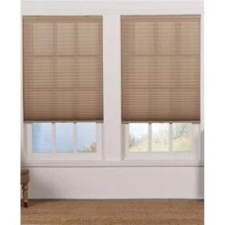 Safe Styles UBD295X64CM Cordless Light Filtering Pleated Shade; Camel - 29.5 X 64 In.