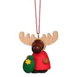 Alexander Taron 10-0657 Christian Ulbricht Ornament - Moose Santa