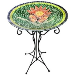 Gardener Select GSA14BFG01B Mosaic Bird Bath & Stand