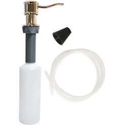 Universal Soap Dispenser With Curved Nozzle In Brushed Nickel