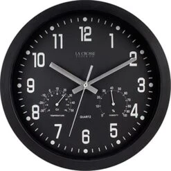 Lacrosse Safety 404-2631 12 In. Wall Clock With Temperature Humidity