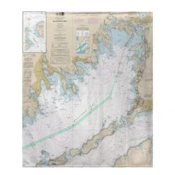 Betsy Drake BK13230BB 50 X 60 In. Buzzards Bay; MA Nautical Map Fleece Throw
