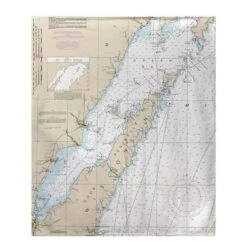 Betsy Drake BK14902DC 50 X 60 In. Door County; Green Bay; WI Nautical Map Nautical Map Fleece Throw