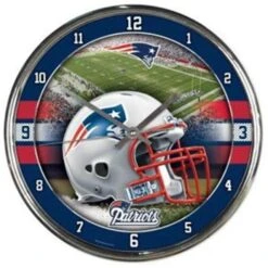 WinCraft New England Patriots Round Chrome Wall Clock
