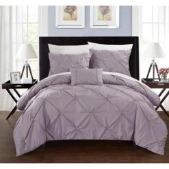 Daya Lavender Twin 3 Piece Duvet Set