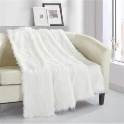 Chic Home TB3535 50 X 60 In. Jouee New Faux Fur Collection Super Soft Ultra Plush Micromink Backing Decorative Design Throw Blanket - Beige