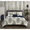 7 Piece Safra Quilt Set, Navy - Twin Extra Large