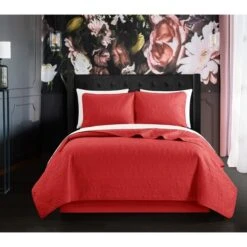 2 Piece Leya Quilt Set, Brick - Twin Size