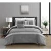5 Piece Bryent Comforter Set, Gray - King Size