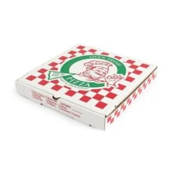 10 X 10 X 2 E-Flute Pizzeria White Corrugated Pizza Box, 50PK