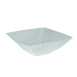SQ80326 PE 32 Oz Clear Simply Squared Presentation Bowl, 12PK