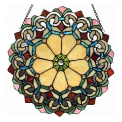 Chloe Lighting CH1P180RV18-GPN Ayla Victorian Tiffany-Glass Window Panel - 18 In.