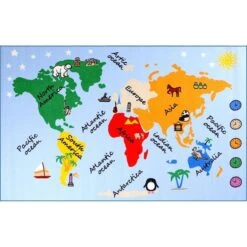 9005 4 Ft. 5 In. X 6 Ft. 1 In. Fun Time What A World - Multi Color