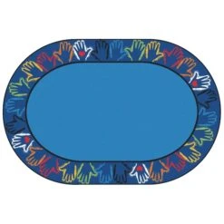 8 X 12 Ft. Hands Together Border RugOval