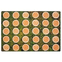 6 X 9 Ft. Rectangle Tree Rounds Seating Rug