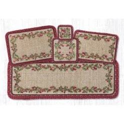 Cranberries Wicker Weave Table Accent Placemat, 13 X 19 In.
